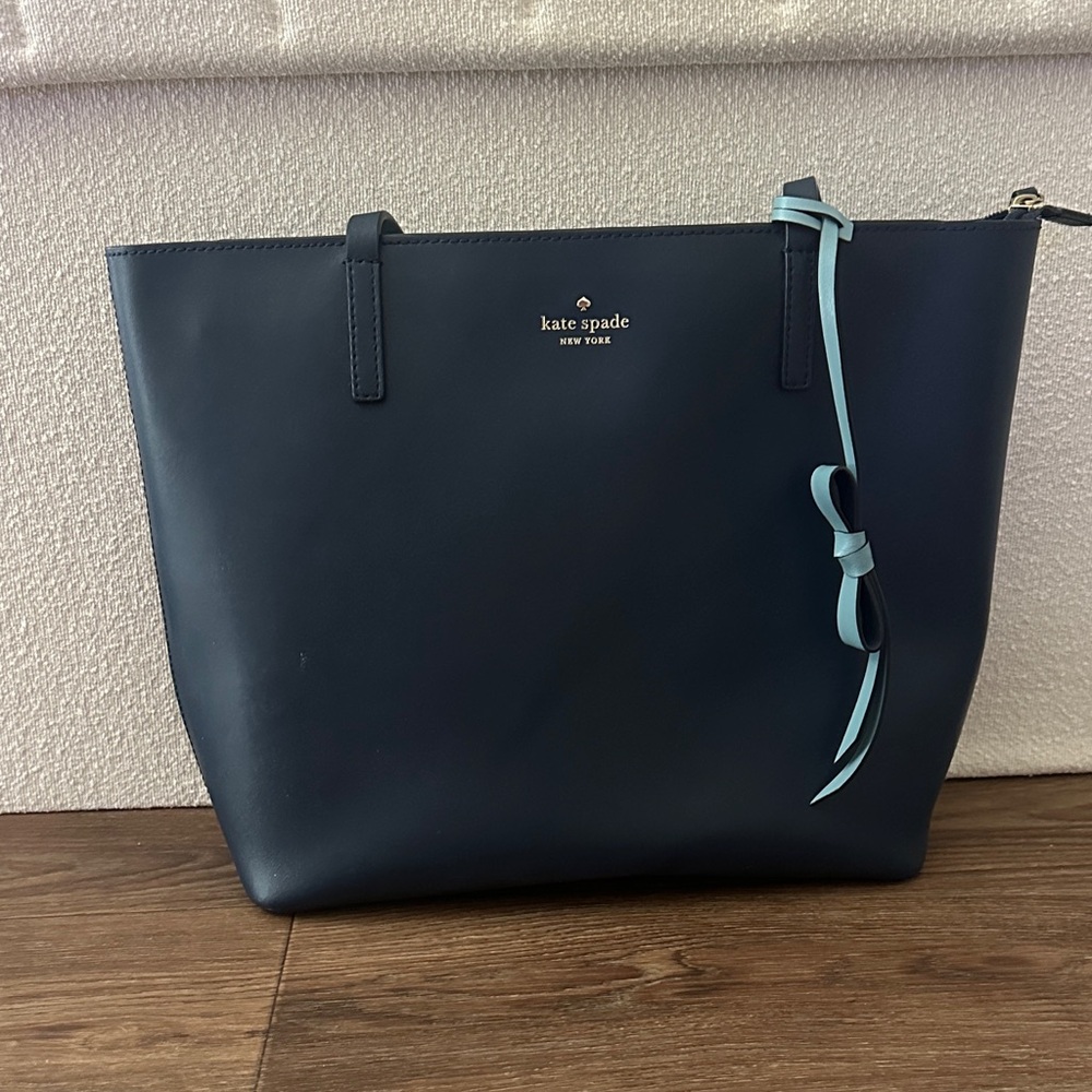 Kate Spade Dark Blue Tote with Light Blue Accent
